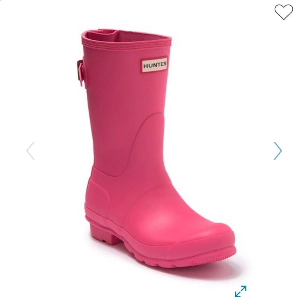 Hot pink hunter rain boots